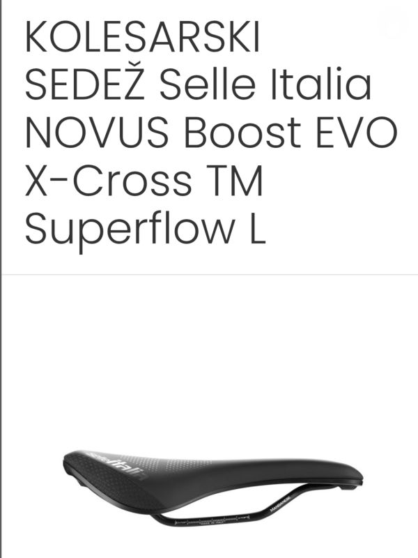 Kolesarski sedež Selle Italia NOVUS Boost EVO X-Cross Superflow L